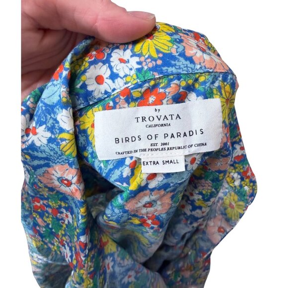 Trovata Birds of Paradise Blouse Button Down Ditsy Floral Summer Fields - Picture 4 of 5
